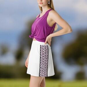 Belyn Key Women’s Mia Panel Floral Print Athletic Skort Sz M